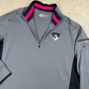 Nike Golf Mens Large Gray Sweater Quarter Zip Long Sleeve NFL Gridiron Partners‎